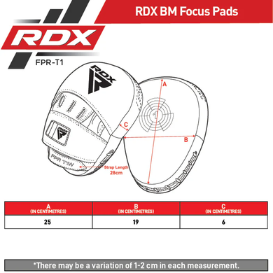 Лапи RDX T1 Curved Boxing Pads White\Black, Універсальний