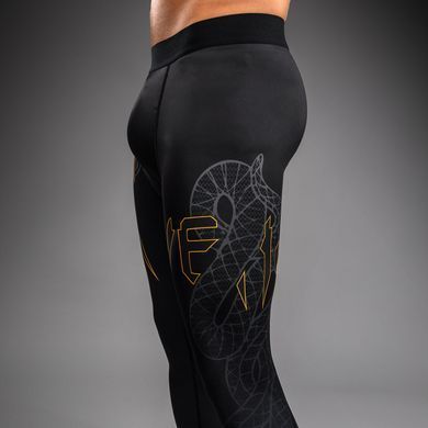 Леггинсы Venum Serpenti Spats Black Silver Gold, Черный, 3XL