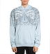 Худі Affliction Collapse Po Hood Sky Blue Pigment Dye, Cірий, S