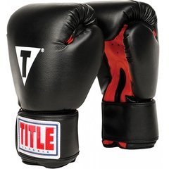 Боксерские перчатки TITLE Boxing Classic Черные с красным, 12oz