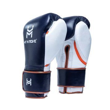Боксерские перчатки Hit N Move Horse Hair Boxing Gloves (Hook and Loop) Navy Blue, 14 oz