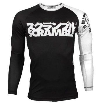 Рашгард з довгим рукавом SCRAMBLE BJJ Ranked Чорний з білим S