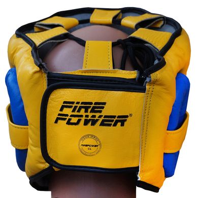 Шолом боксерський для тренувань з бампером Firepower FPHG6 Жовто-блакитний, Універсальний, Універсальний