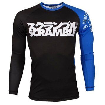 Рашгард с длинным рукавом SCRAMBLE BJJ Ranked Черный с синим M