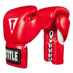 Боксерські рукавички TITLE Boxeo Mexican Leather Lace Training Червоні, 18oz, 18oz