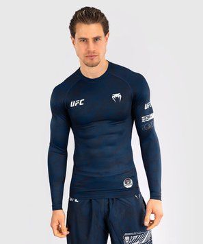 Рашгард UFC Venum FIGHT WEEK 4.0 Men's Long Sleeve Rashguards Blue, Темно-синій, S
