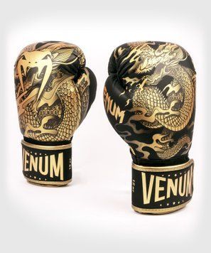 Боксерские перчатки Venum Dragon's Flight Boxing Gloves Black Bronze, 14 oz