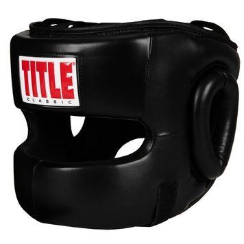 Шолом боксерський для тренувань з бампером TITLE Classic Face Protector 2.0 (Youth) Чорний Дитячий