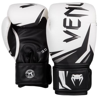 Боксерские перчатки Venum Challenger 3.0 Белые с черным, 10oz, 10oz
