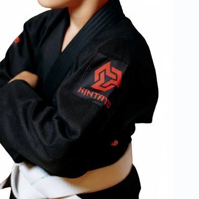 Кімоно для джиу - джитсу чорне, TM "Kintayo", 120 зріст, щільність 350 гр/м.кв.