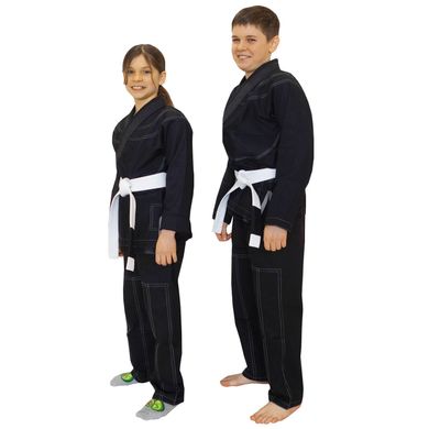 Детское кимоно для бразильского джиу-джитсу Firepower Classic Черное, М00, M00