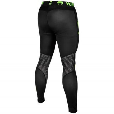 Компрессионные штаны Venum Logos Tights Black Neo Yellow, Черный-Лаймовый, XL