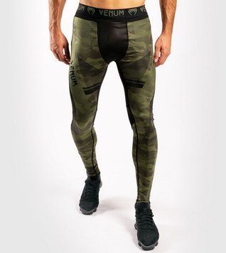 Компрессионные штаны Venum Trooper Tights Forest Camo Black, Хаки, XS