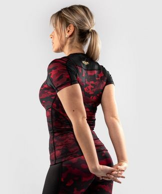 Жіночий рашгард Venum Defender Rashguard Short Sleeves Black Red, Чорний-Червоний, XS