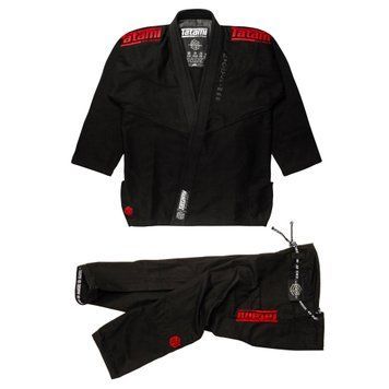 Кимоно для бразильского джиу-джитсу Tatami Estilo Black Label Черное с красным A0
