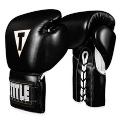 Боксерські рукавички TITLE Boxeo Mexican Leather Lace Training Чорні, 14oz, 14oz