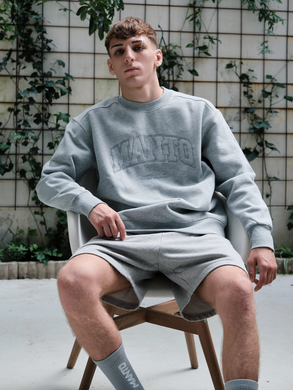 Свитшот MANTO Crewneck Varsity Gray, Cерый, XL