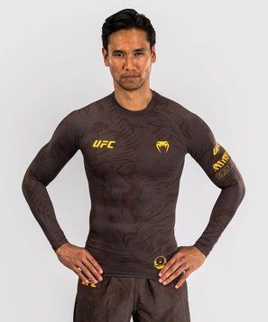 Рашгард UFC Venum FIGHT WEEK 4.0 Men's Long Sleeve Rashguards Dark Brown, Коричневий, S