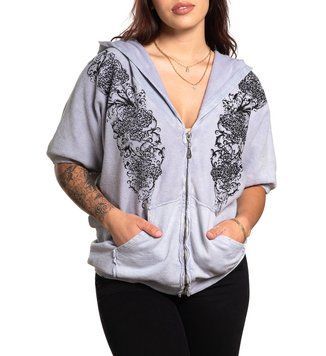 Жіноча кофта Affliction Coleford Ranch AW24280 Dapple Grey Lava Wash, Cірий, XS