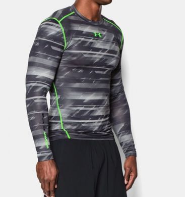Компресійна футболка Under Armour ColdGear&reg; Armour Printed Compression Stealth Gray, Cірий, S