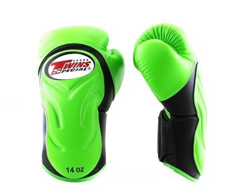 Боксерські рукавиці Twins Velcro Extra Design BGVL6 Black Green, 10 oz
