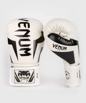 Боксерські рукавички Venum Elite Boxing Gloves - White/Black, 12 oz