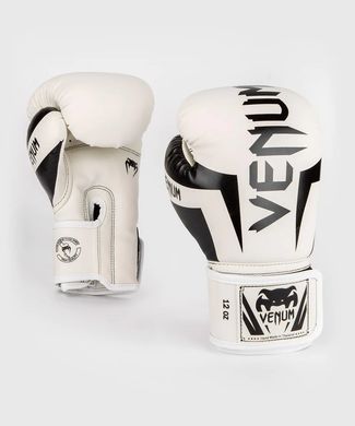 Боксерские перчатки Venum Elite Boxing Gloves - White/Black, 12 oz