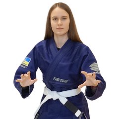 Женское кимоно для бразильского джиу-джитсу Firepower Ukraine Темно-синее, F1, F1