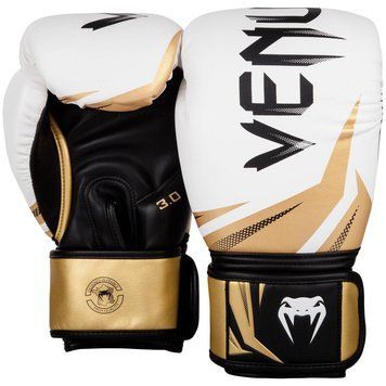Боксерські рукавички Venum Challenger 3.0 Білі з золотим 10oz
