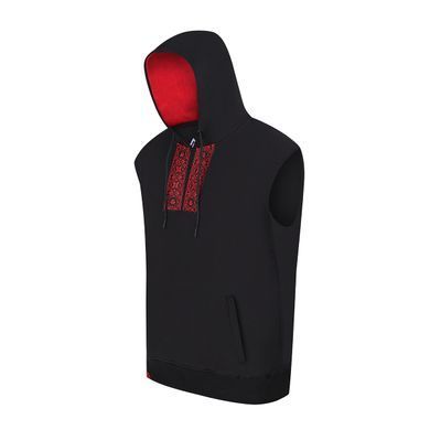 Безрукавка с капюшоном Peresvit Vitchizna Sleeveless Hoodie, Черный-Красный, S