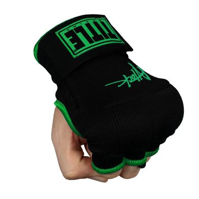 Бинты-перчатки TITLE Boxing ATTACK Nitro Speed Wraps Черные с салатовым, XL, XL