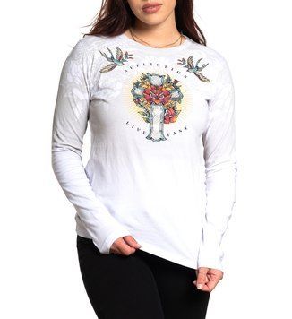 Жіночий лонгслів Devoted to Glory AW24259 White, Білий, XS