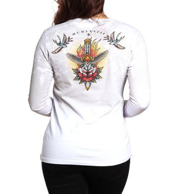 Женский лонгслив Devoted to Glory AW24259 White, Белый, XS