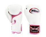 Боксерские перчатки Twins Velcro Mesh Edition BGVLA1 White Pink, 8 oz