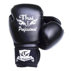 Боксерские перчатки Thai Professional BG3 Черные, 8oz, 8oz