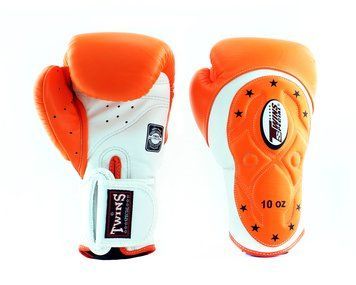 Боксерские перчатки Twins Velcro Extra Design BGVL6-MK White Orange, 16 oz