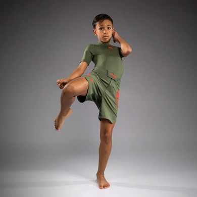 Дитячі шорти Venum Light Kids Fightshorts Army Green Orange, Хакі, YS