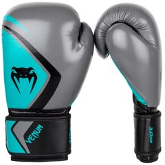 Боксерские перчатки Venum Contender 2.0 Серые с бирюзовым, 10oz, 10oz