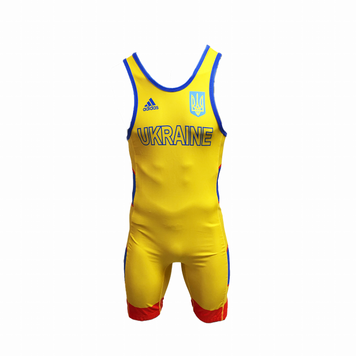 Костюм для боротьби (трико) Adidas з ліцензію UWW | жовтий | 1633RED V2