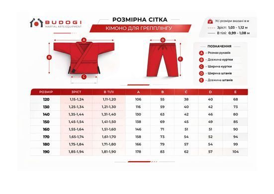 Синє кімоно для дівчат/жінок, грепплінг, TM BUDOGI, зріст 180 см, щільність 450 гр/м.кв.