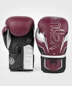 Боксерські рукавички Venum Elite Evo Boxing Gloves - Burgundy Silver, 12 oz