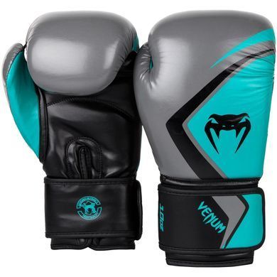 Боксерські рукавички Venum Contender 2.0 Сірі з бірюзовим 12oz