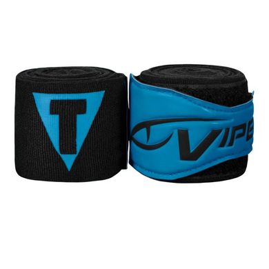 Бинты боксерские эластичные TITLE VIPER Coil Черные с синим, 4,5м, 4,5м
