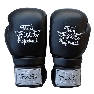 Боксерські рукавички Thai Professional BG3 Чорні, 12oz, 12oz
