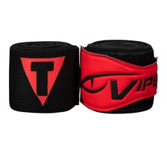 Бинты боксерские эластичные TITLE VIPER Coil Черные с красным, 4,5м, 4,5м