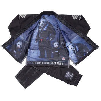 Дитяче кімоно для бразильського джиу-джитсу Firepower Sublimation Panda Чорне M0000