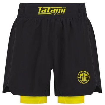 Дитячі шорти Tatami Ranked Hibride Чорні з жовтим YS