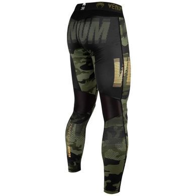 Компрессионные штаны Venum Tactical Spats Forest Camo Black, Черный-Зеленый, XS