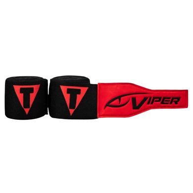 Бинты боксерские эластичные TITLE VIPER Coil Черные с красным, 4,5м, 4,5м