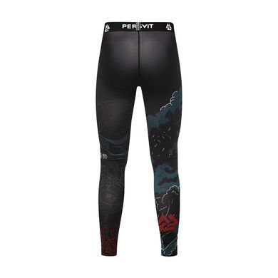 Компресійні штани Peresvit Koi MMA Leggins Blue Orange Red, Чорний, L